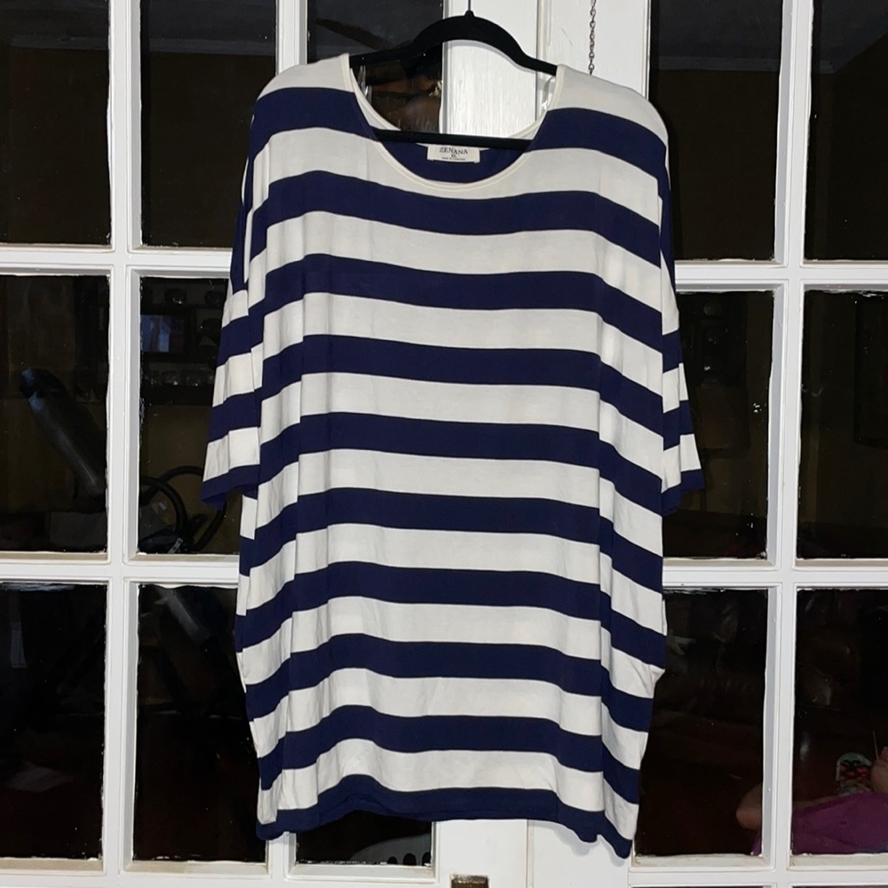 Navy & White tunic with pockets